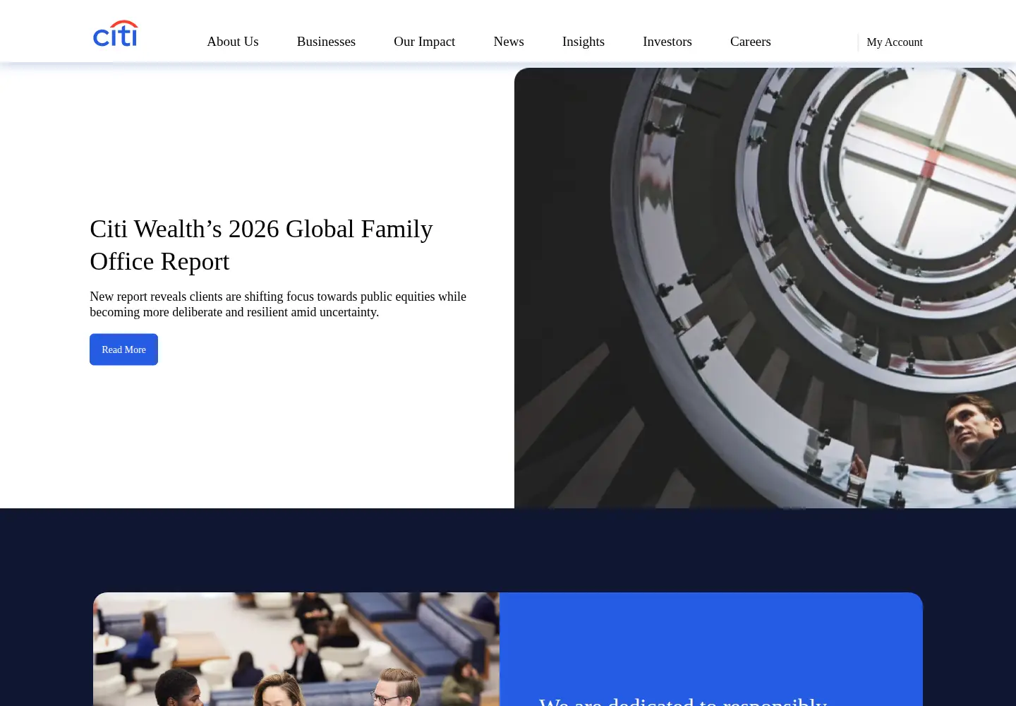 Screenshot of citigroup.com