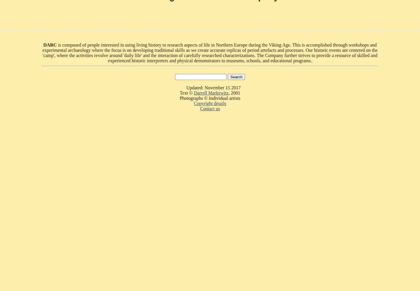 Captured homepage of darkcompany.ca in the current scan