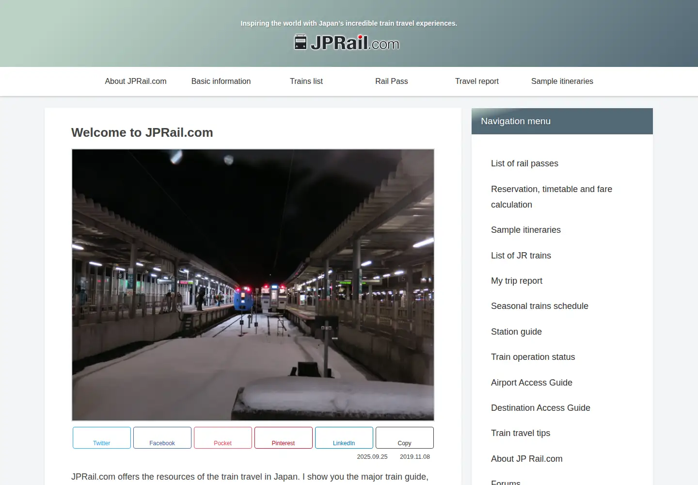 Screenshot of jprail.com