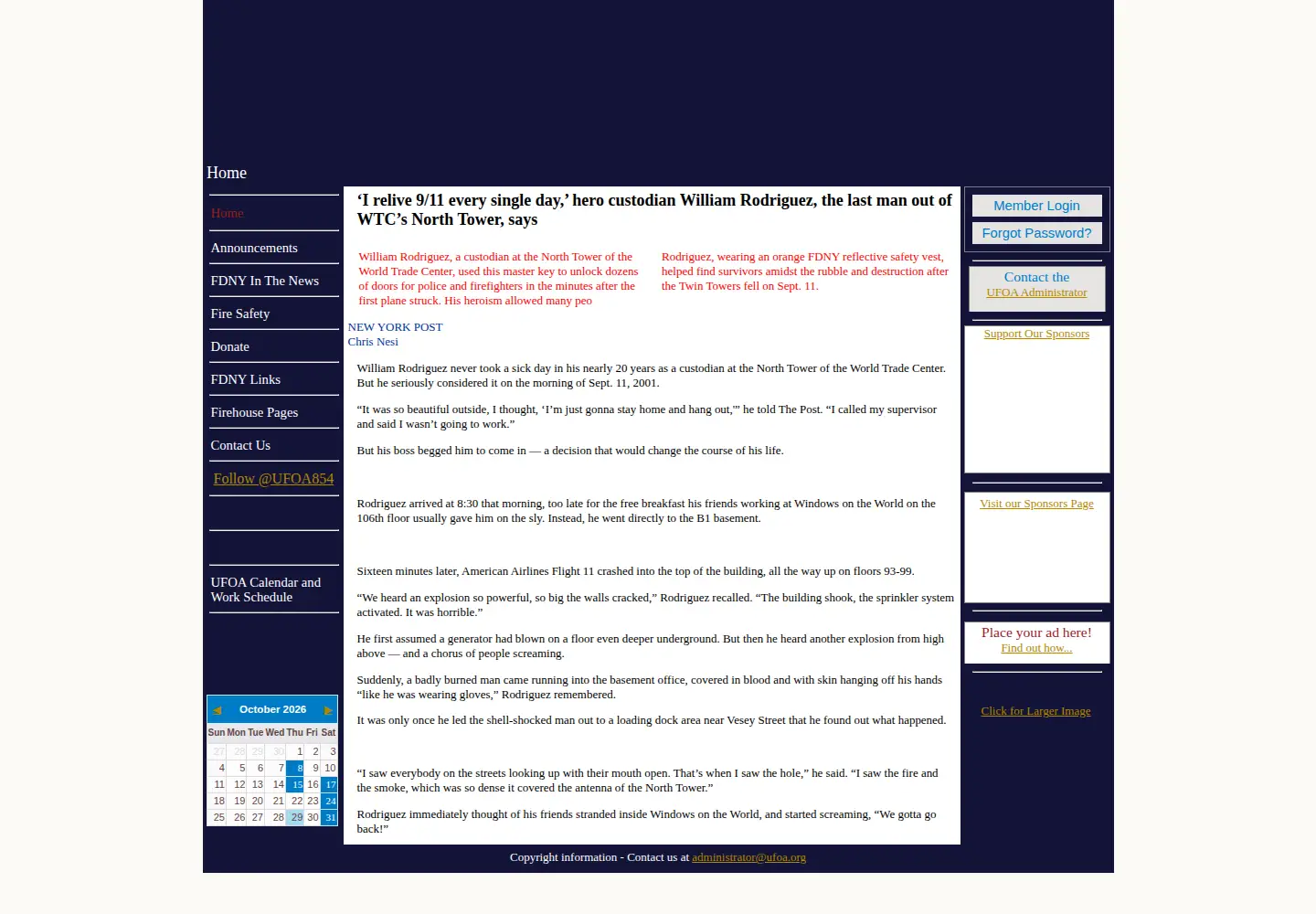 Screenshot of ufoa.org