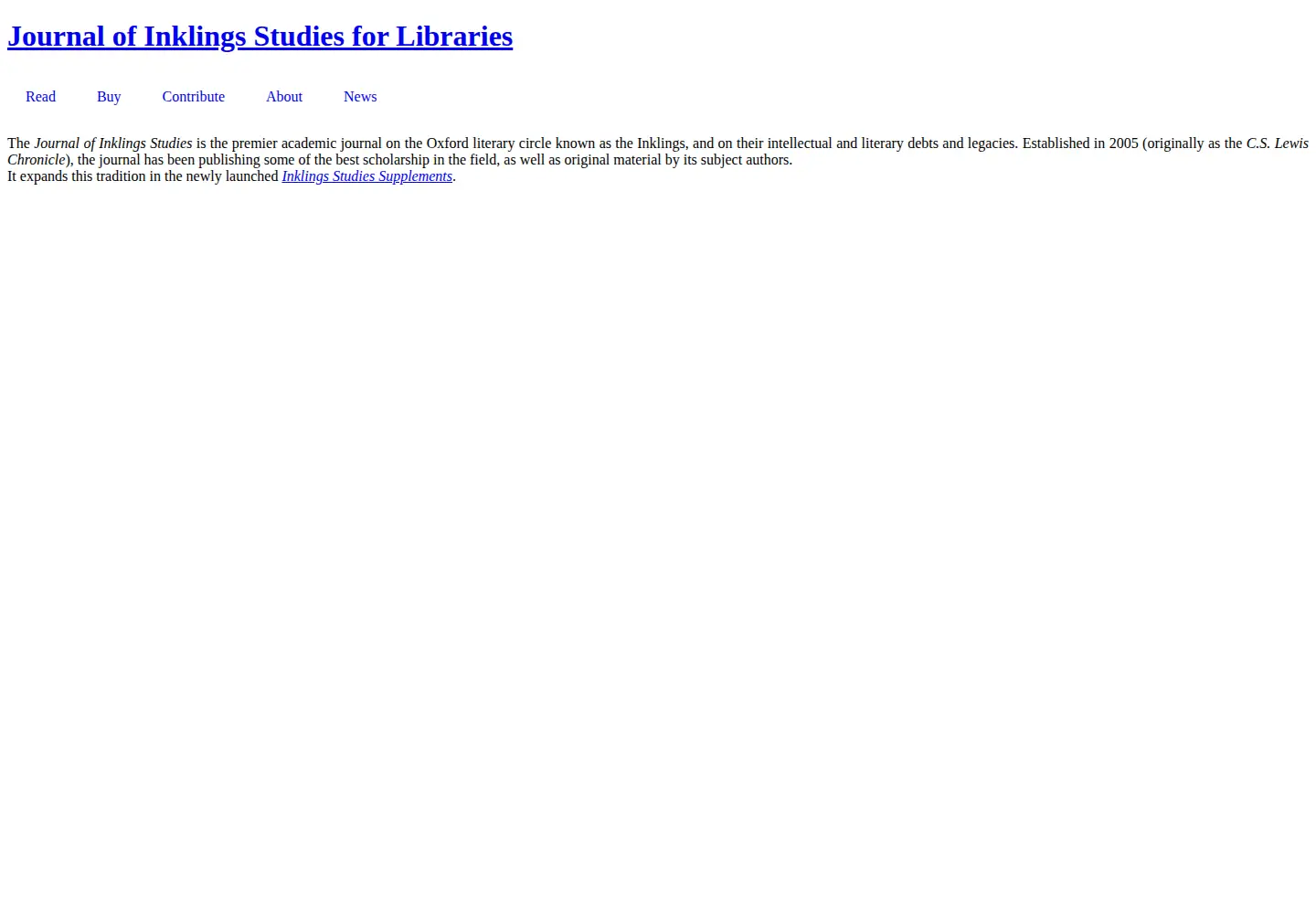 Screenshot of inklings-studies.com