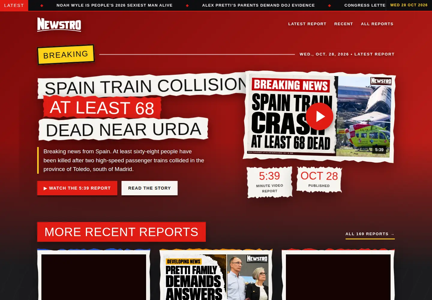 Captured homepage of newstro.com in the current scan