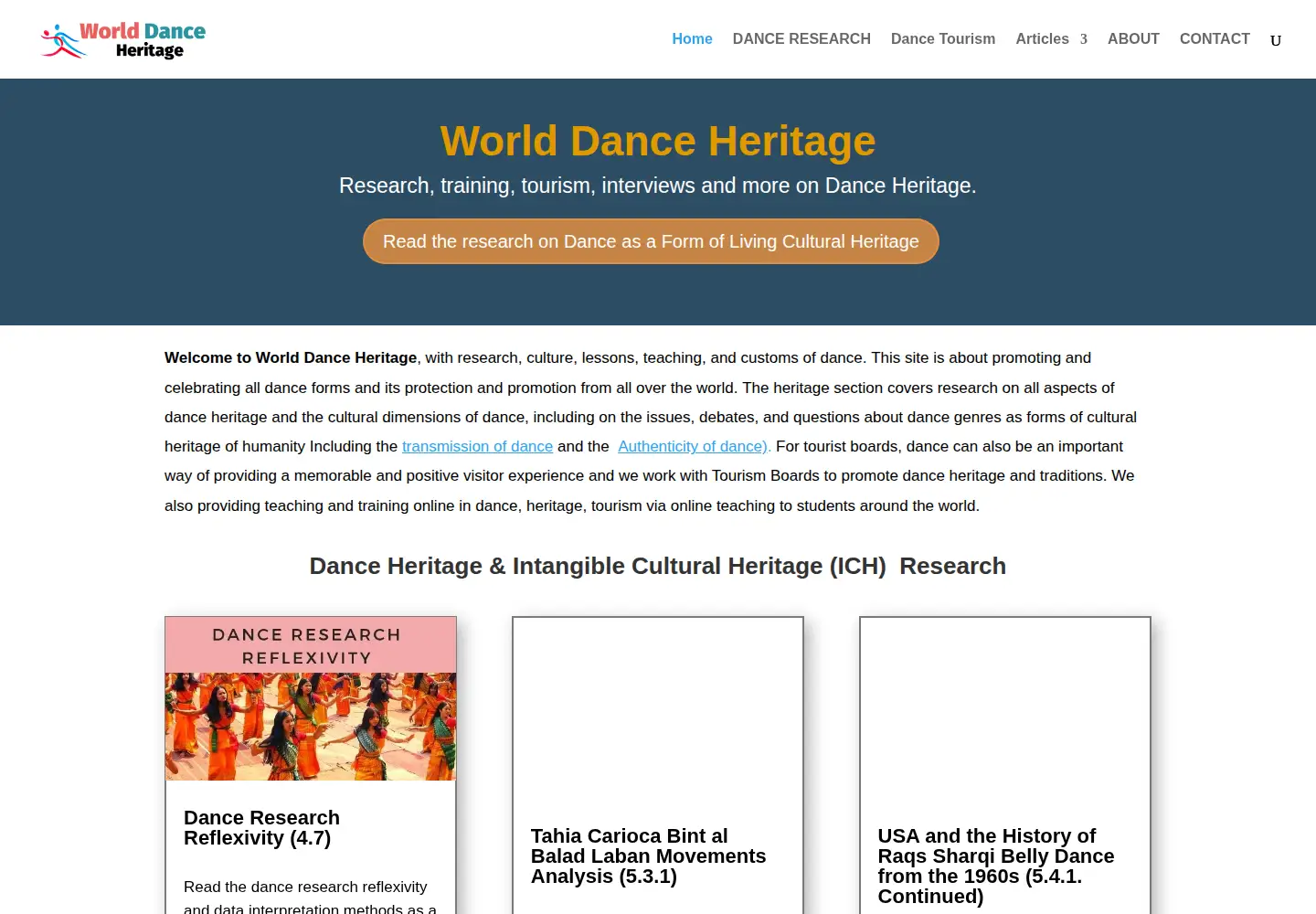 Screenshot of worlddanceheritage.org