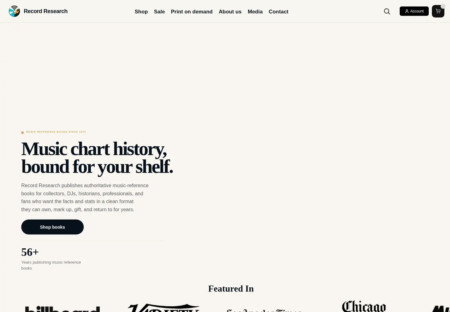 Captured homepage of recordresearch.com in the current scan