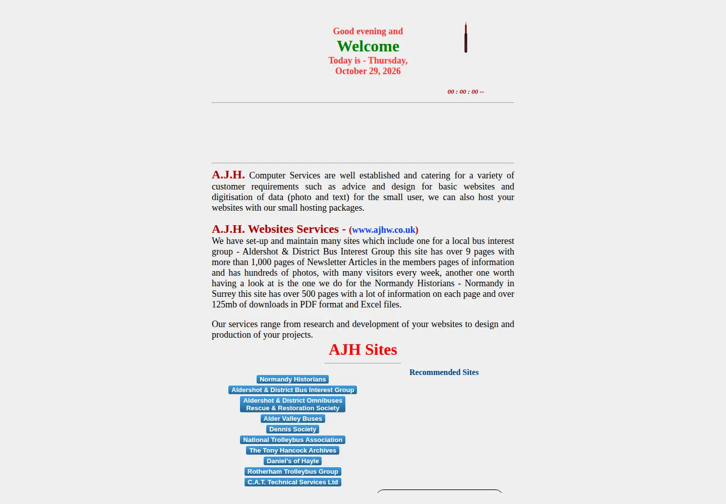 Screenshot of ajhw.co.uk