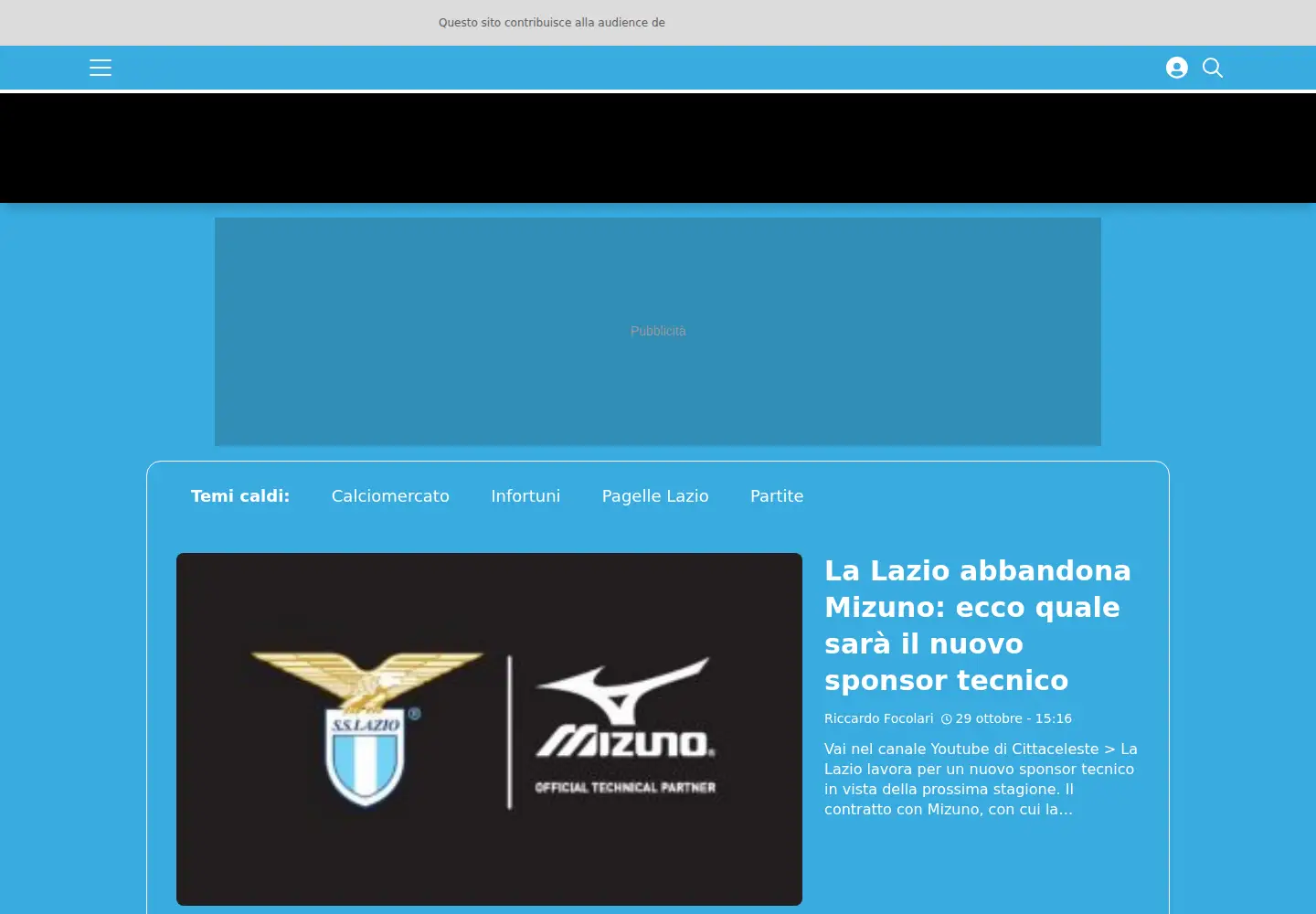 Captured homepage of cittaceleste.it in the current scan
