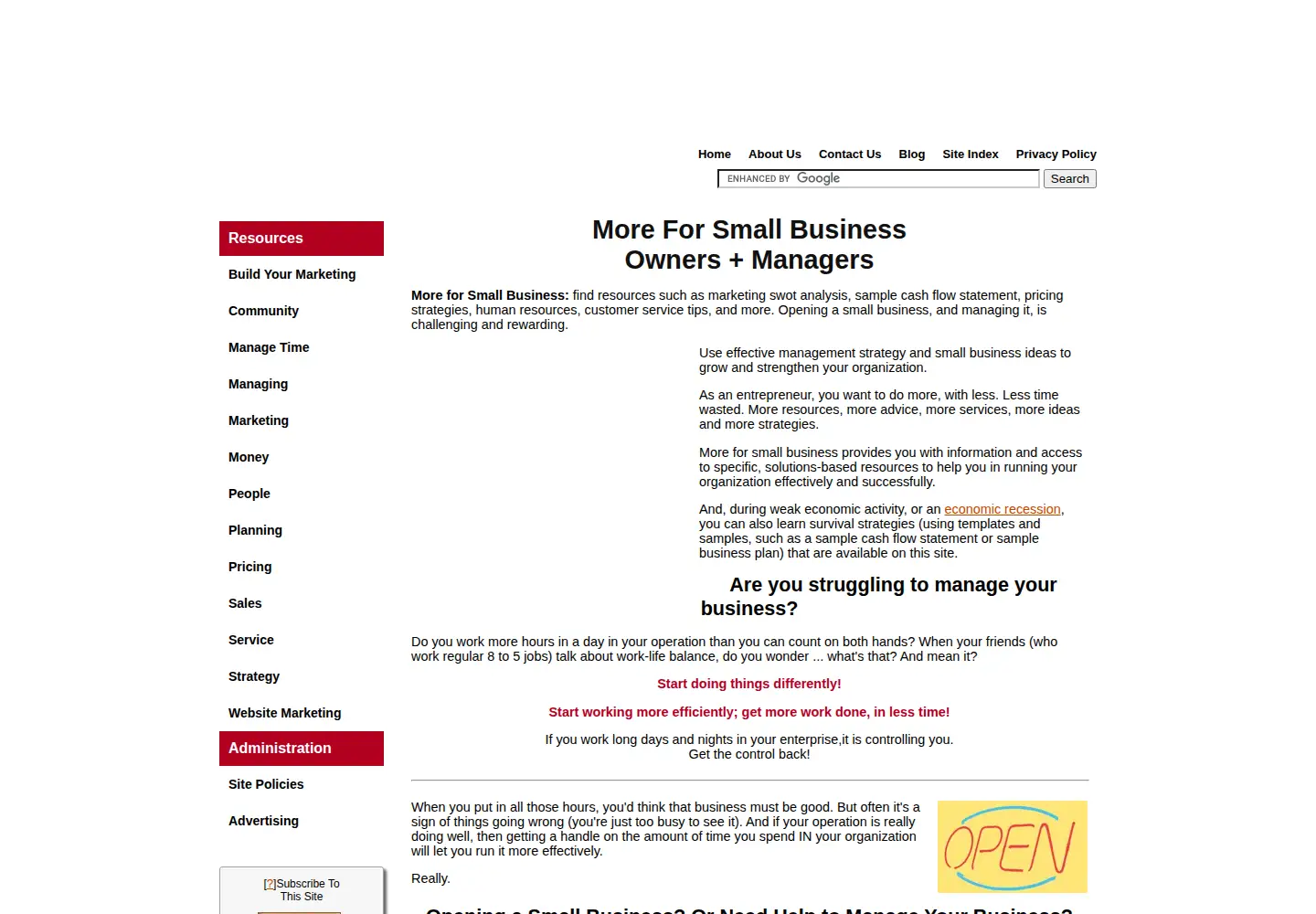 Screenshot of more-for-small-business.com