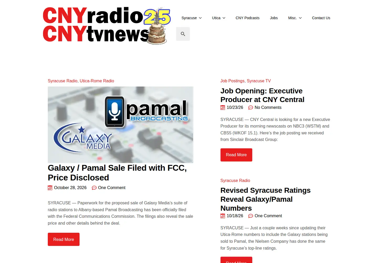 Screenshot of cnyradio.com