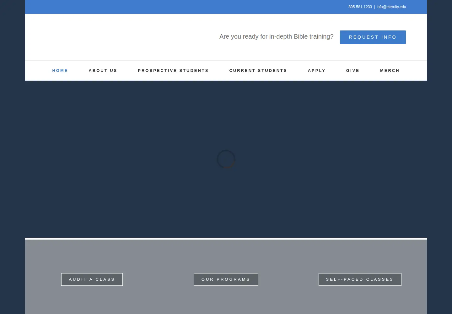 Captured homepage of eternitybiblecollege.com in the current scan