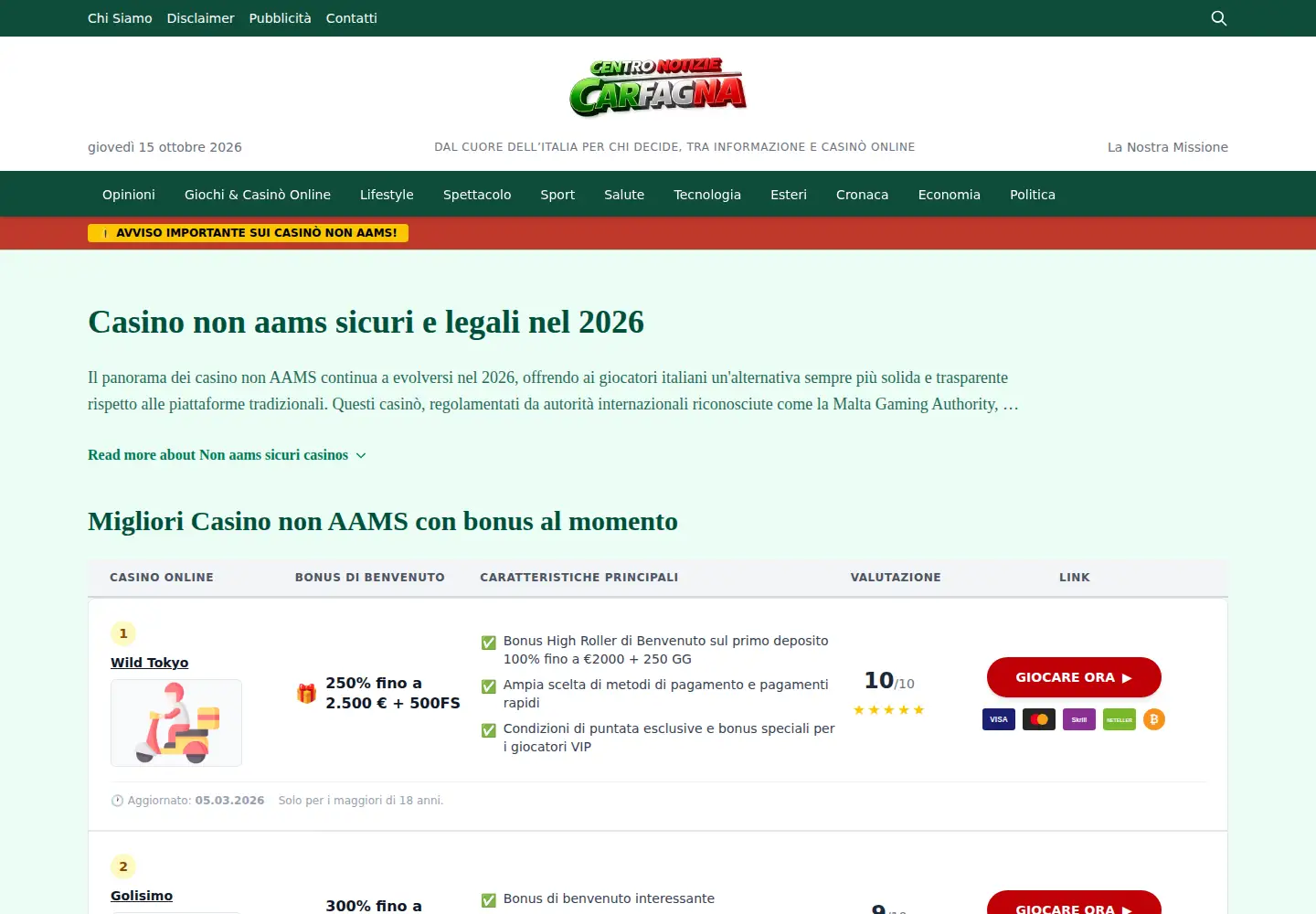 Screenshot of maracarfagna.net