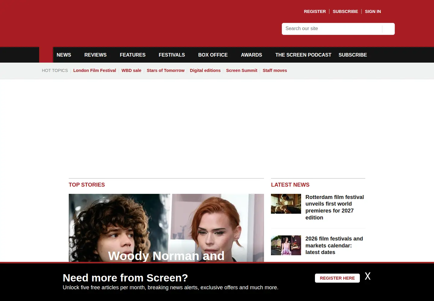Screenshot of screeninternational.com