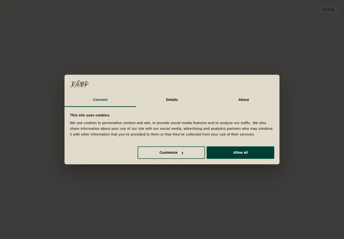Screenshot of hotelkamp.fi
