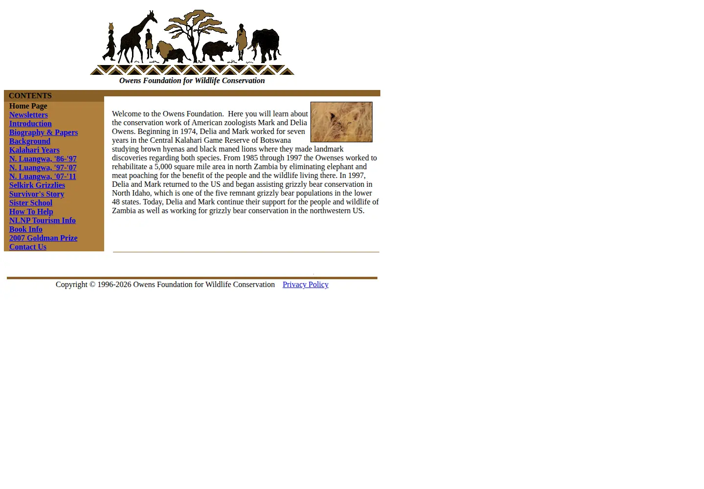 Screenshot of owens-foundation.org