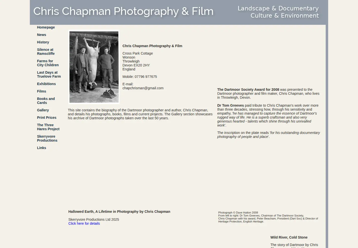 Screenshot of chrischapmanphotography.co.uk