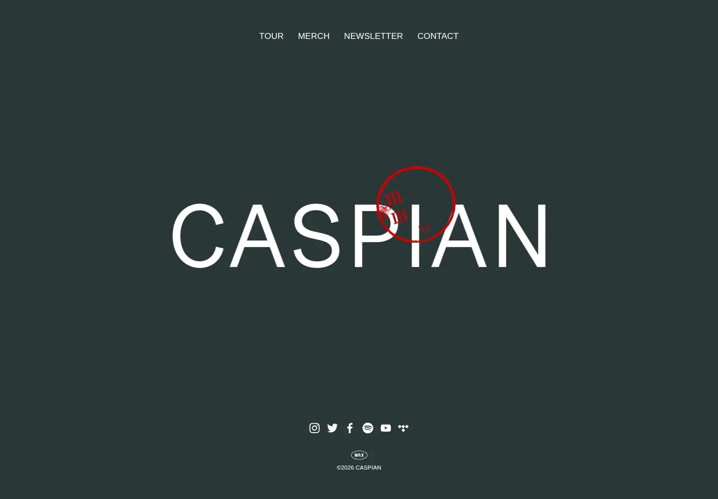Captured homepage of caspian.band in the current scan