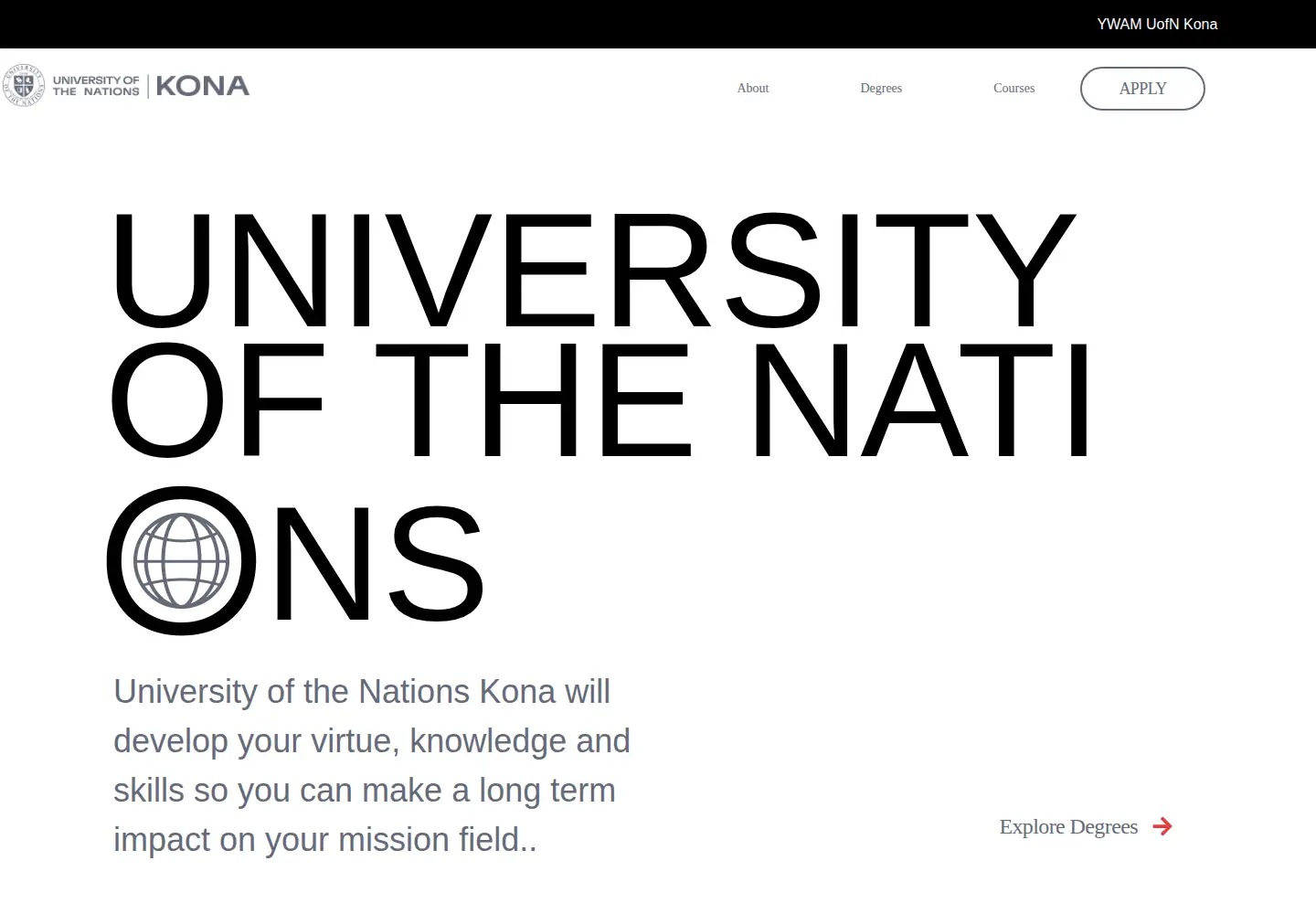 Screenshot of uofnkona.edu