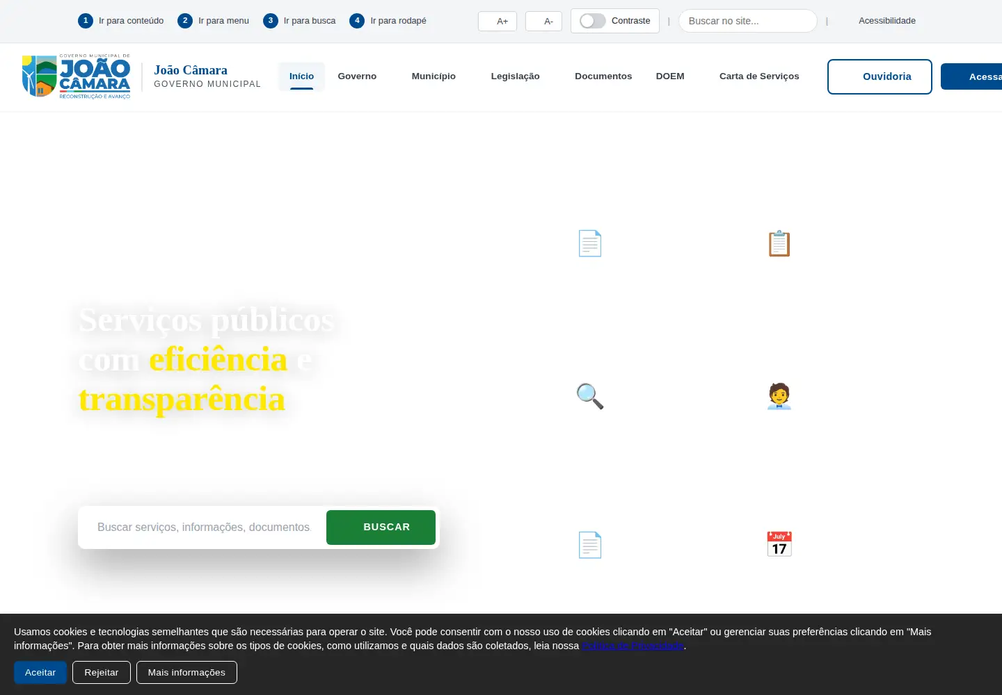 Screenshot of joaocamara.rn.gov.br