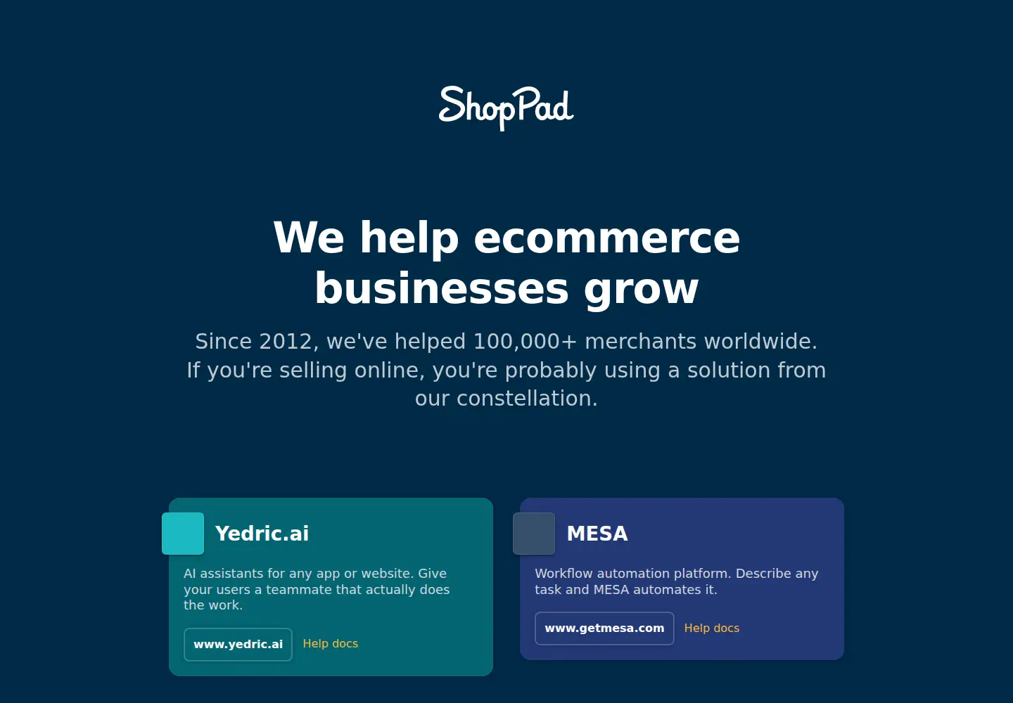 Screenshot of theshoppad.com