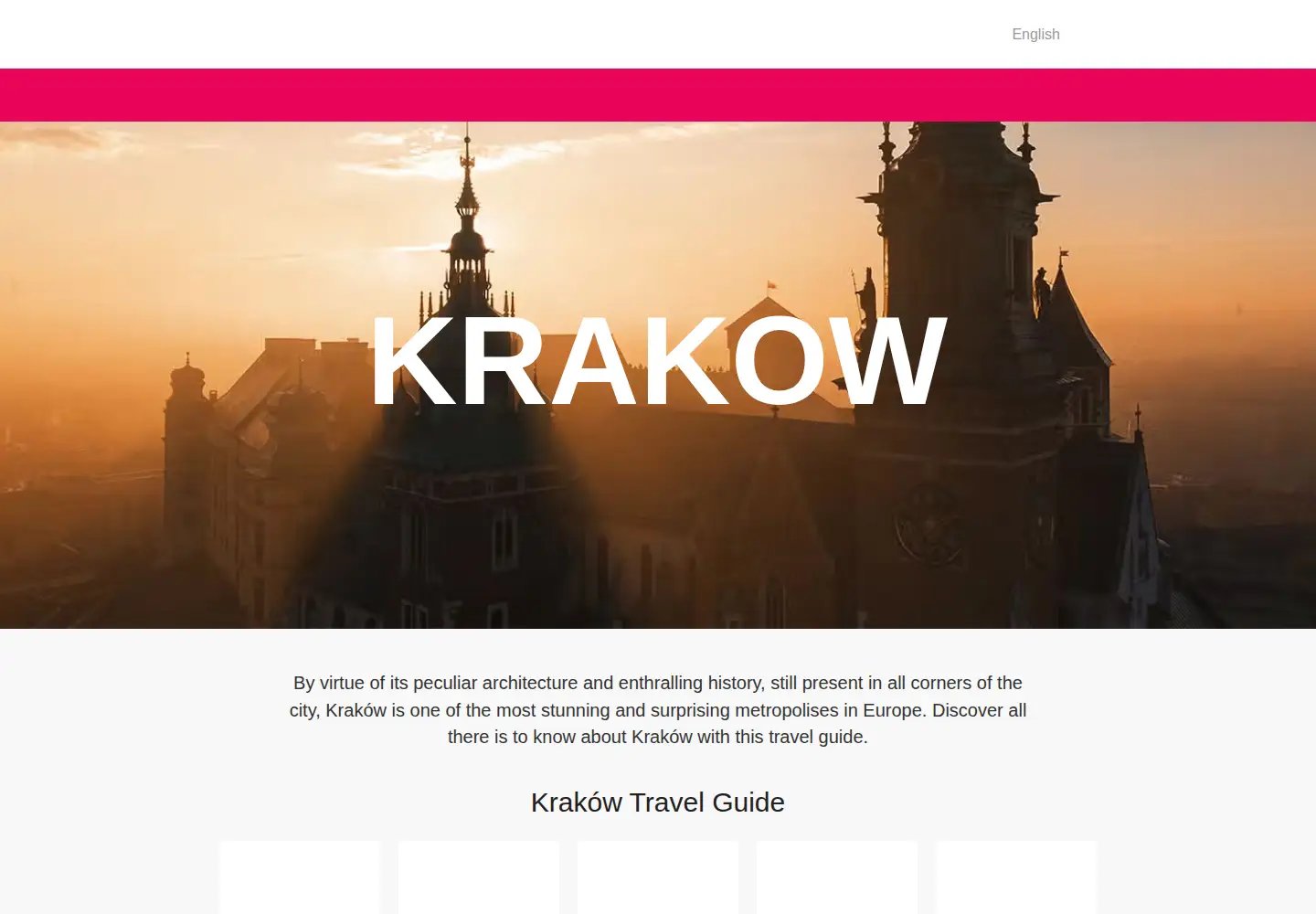 Captured homepage of introducingkrakow.com in the current scan