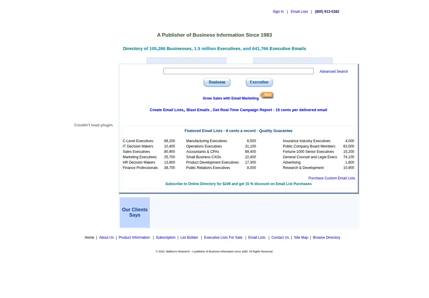 Screenshot of walkersresearch.com