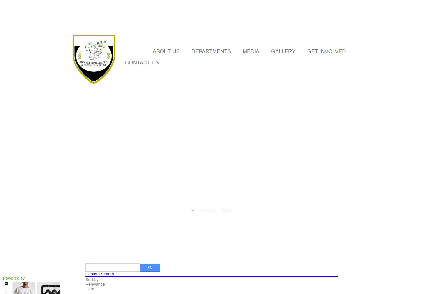 Captured homepage of arpfindia.org in the current scan