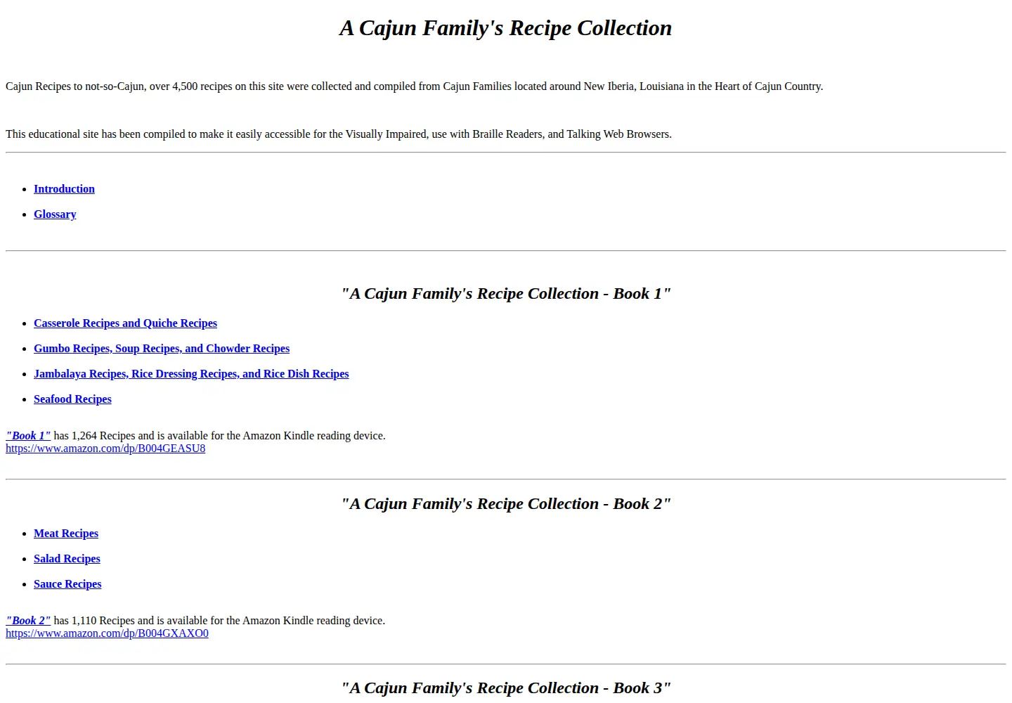 Screenshot of cajun-recipes.com