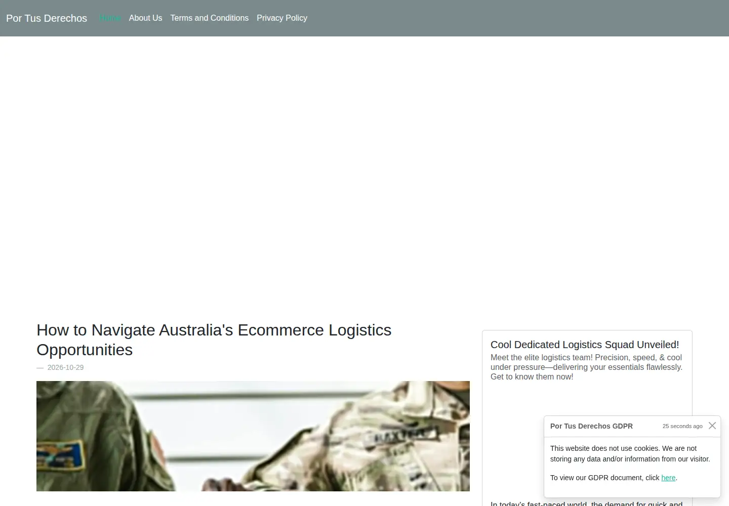 Captured homepage of portusderechos.net in the current scan