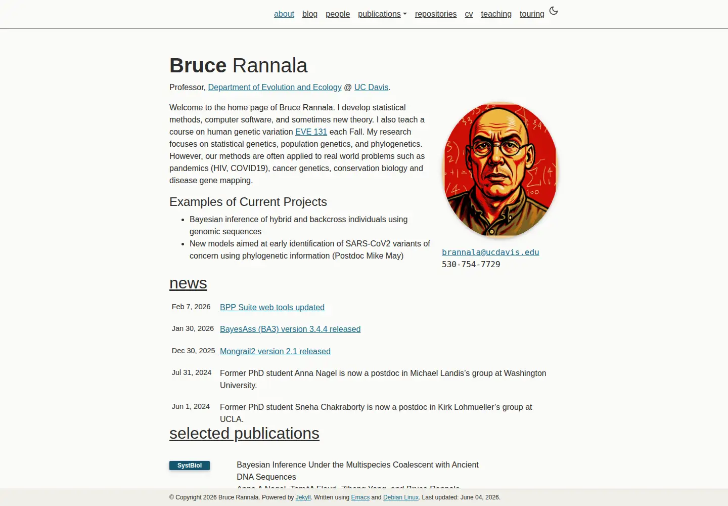 Screenshot of rannala.org