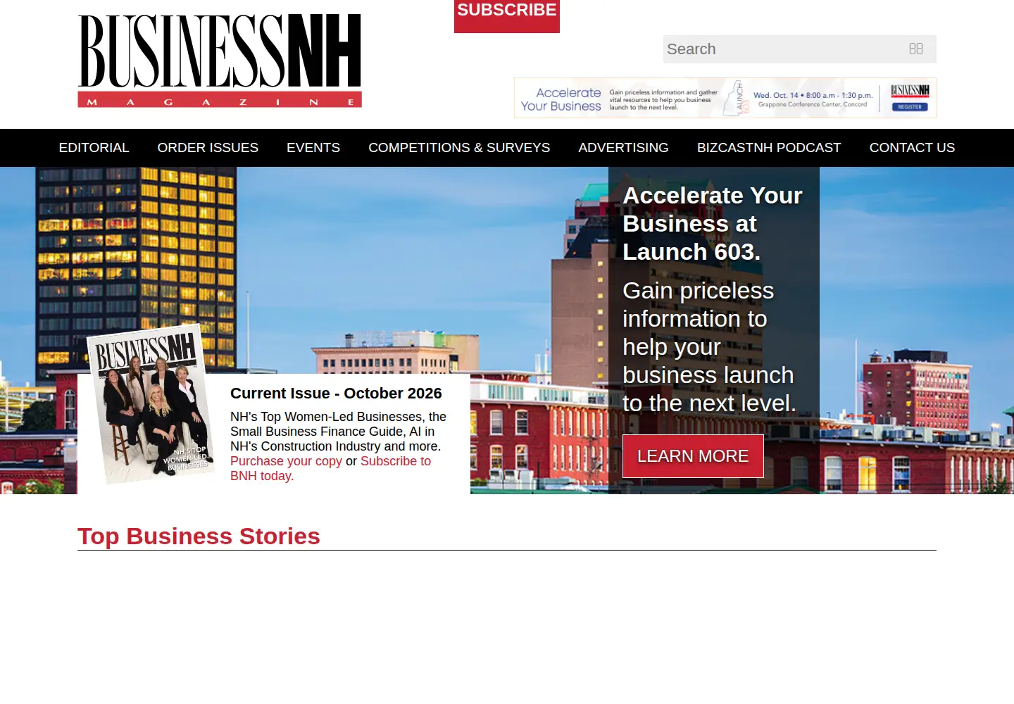 Screenshot of businessnhmagazine.com