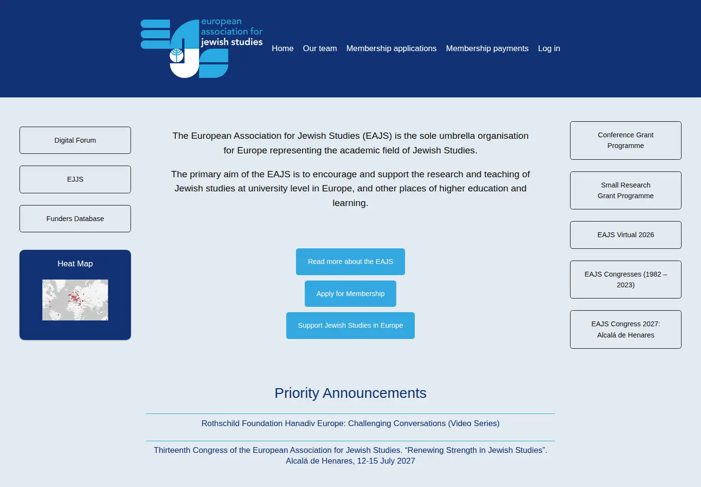 Screenshot of eurojewishstudies.org