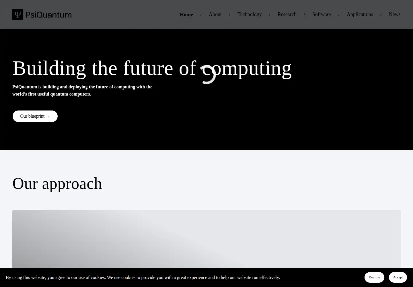 Captured homepage of psiquantum.com in the current scan