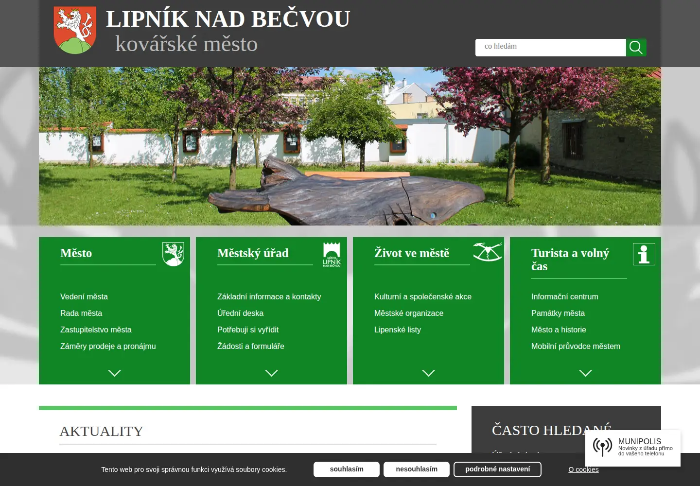 Screenshot of mesto-lipnik.cz
