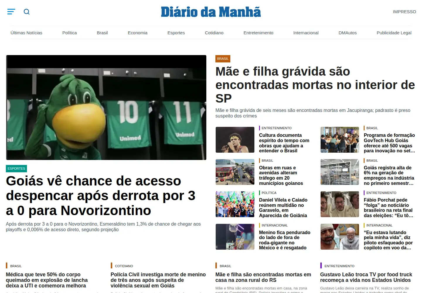Captured homepage of dm.com.br in the current scan