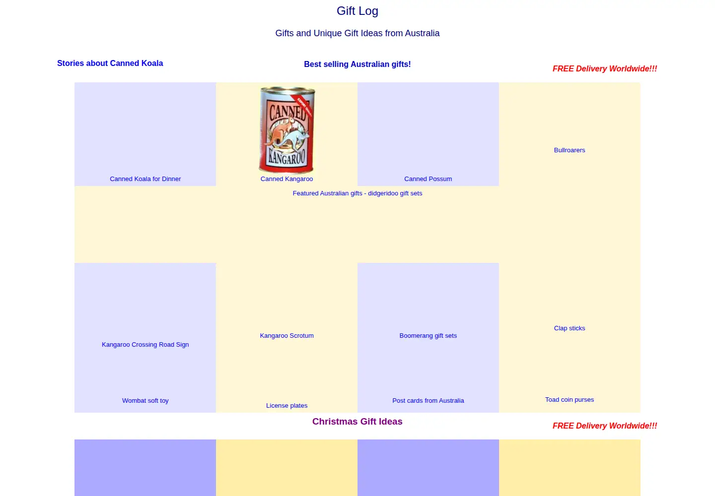 Screenshot of giftlog.com