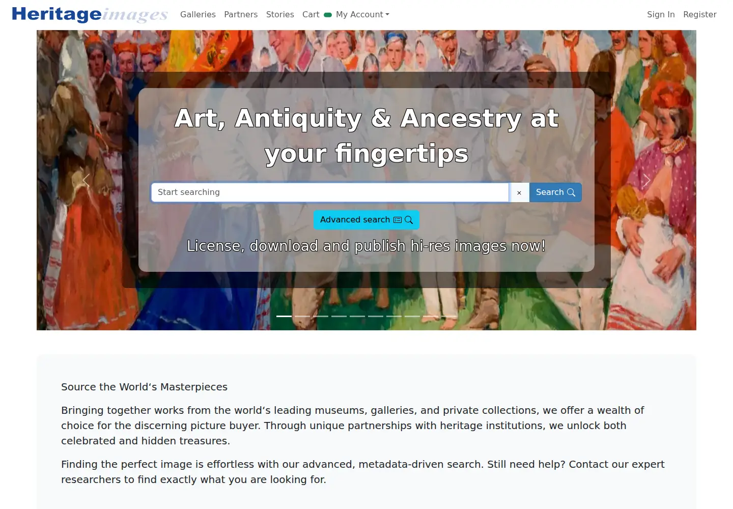 Screenshot of heritage-images.com