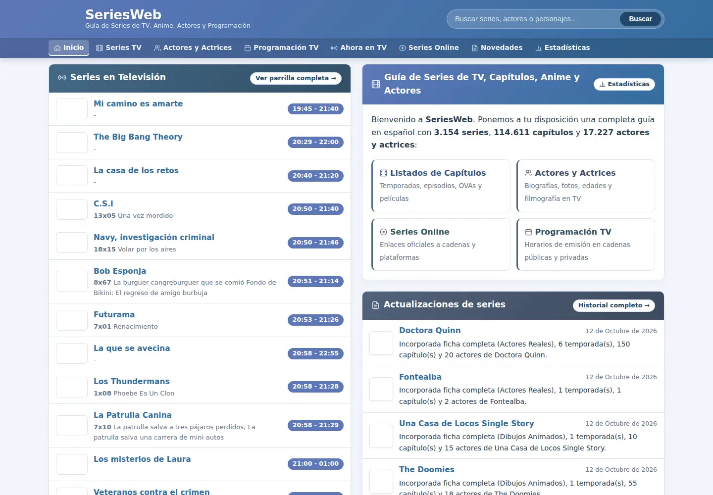 Screenshot of seriesweb.com