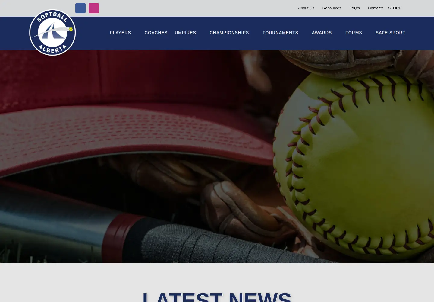 Screenshot of softballalberta.ca