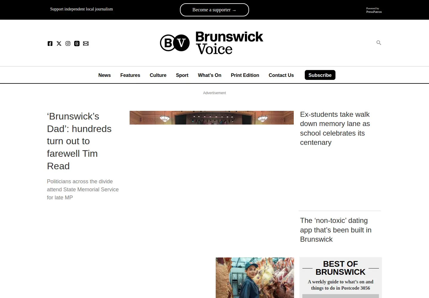 Screenshot of brunswickvoice.com.au