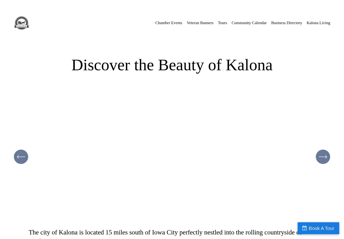Captured homepage of kalonachamber.com in the current scan