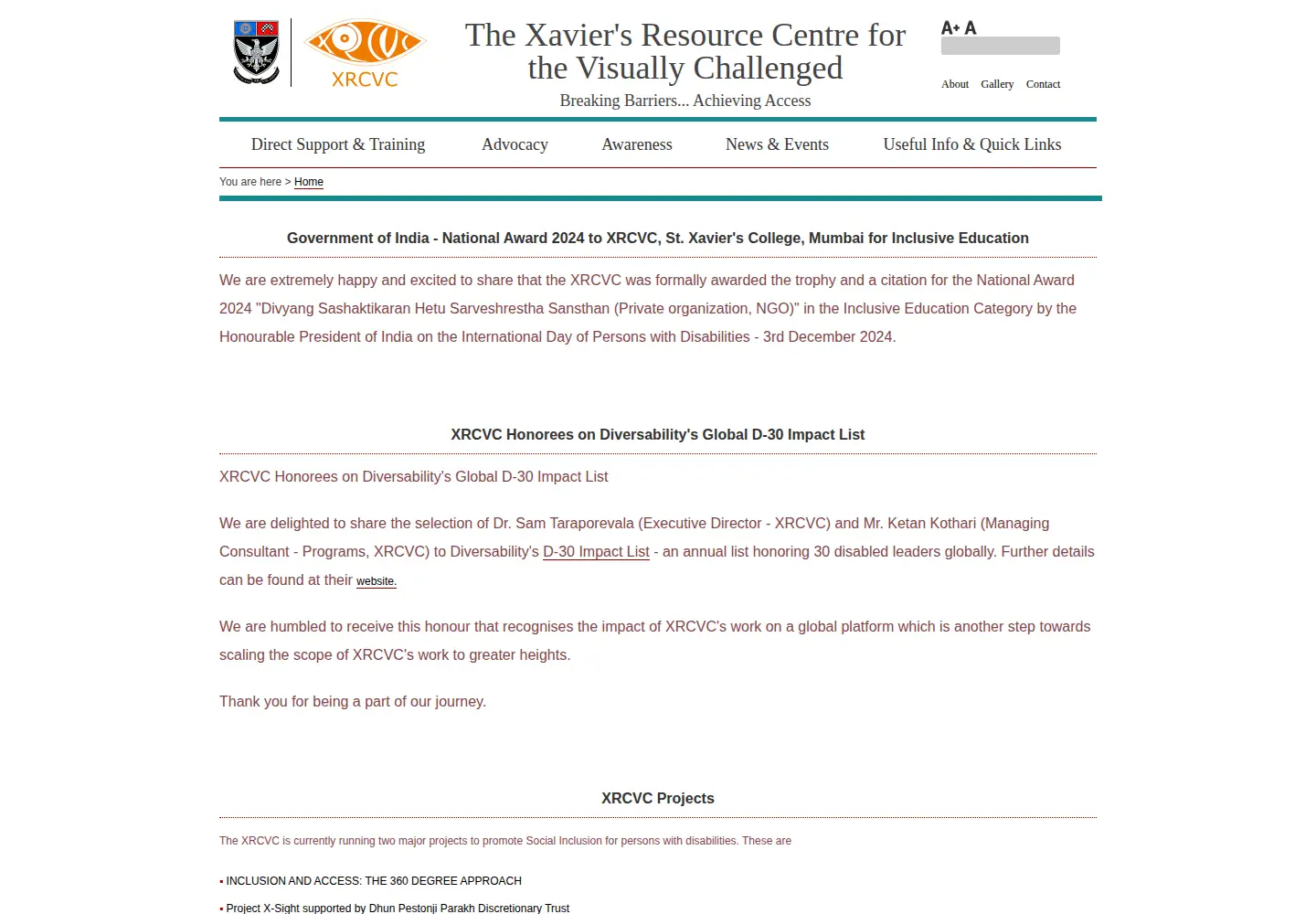 Screenshot of xrcvc.org