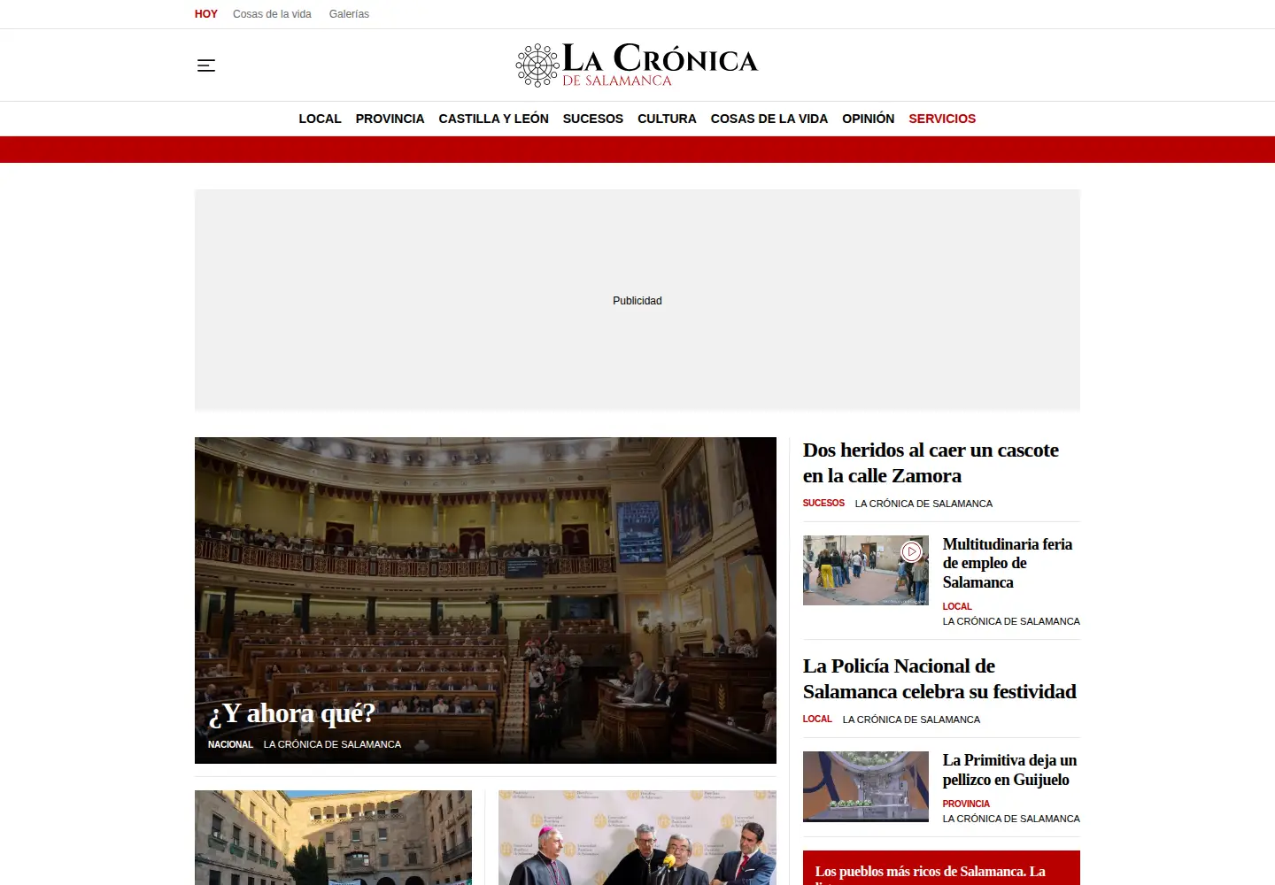 Captured homepage of lacronicadesalamanca.com in the current scan