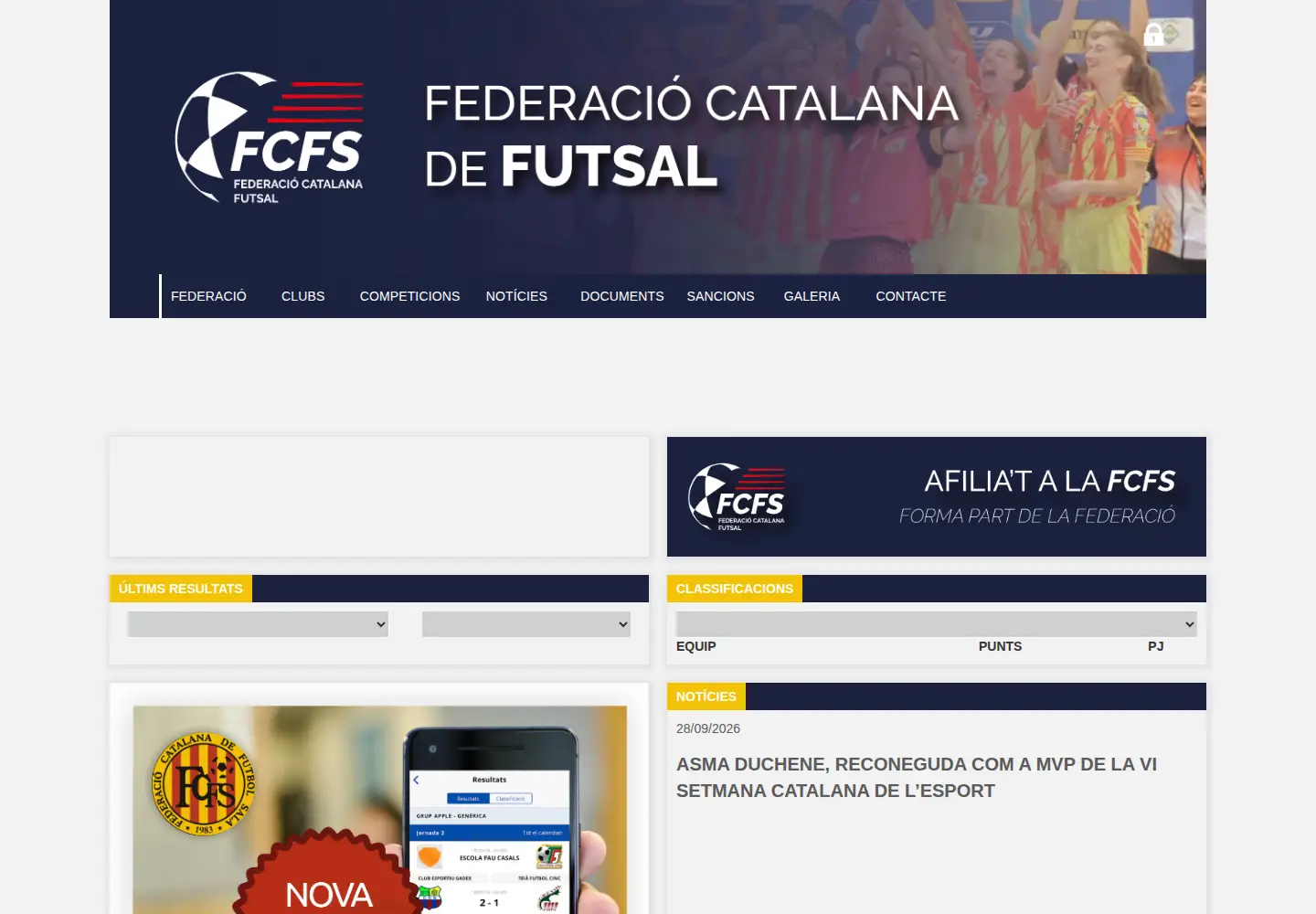 Screenshot of futsal.cat