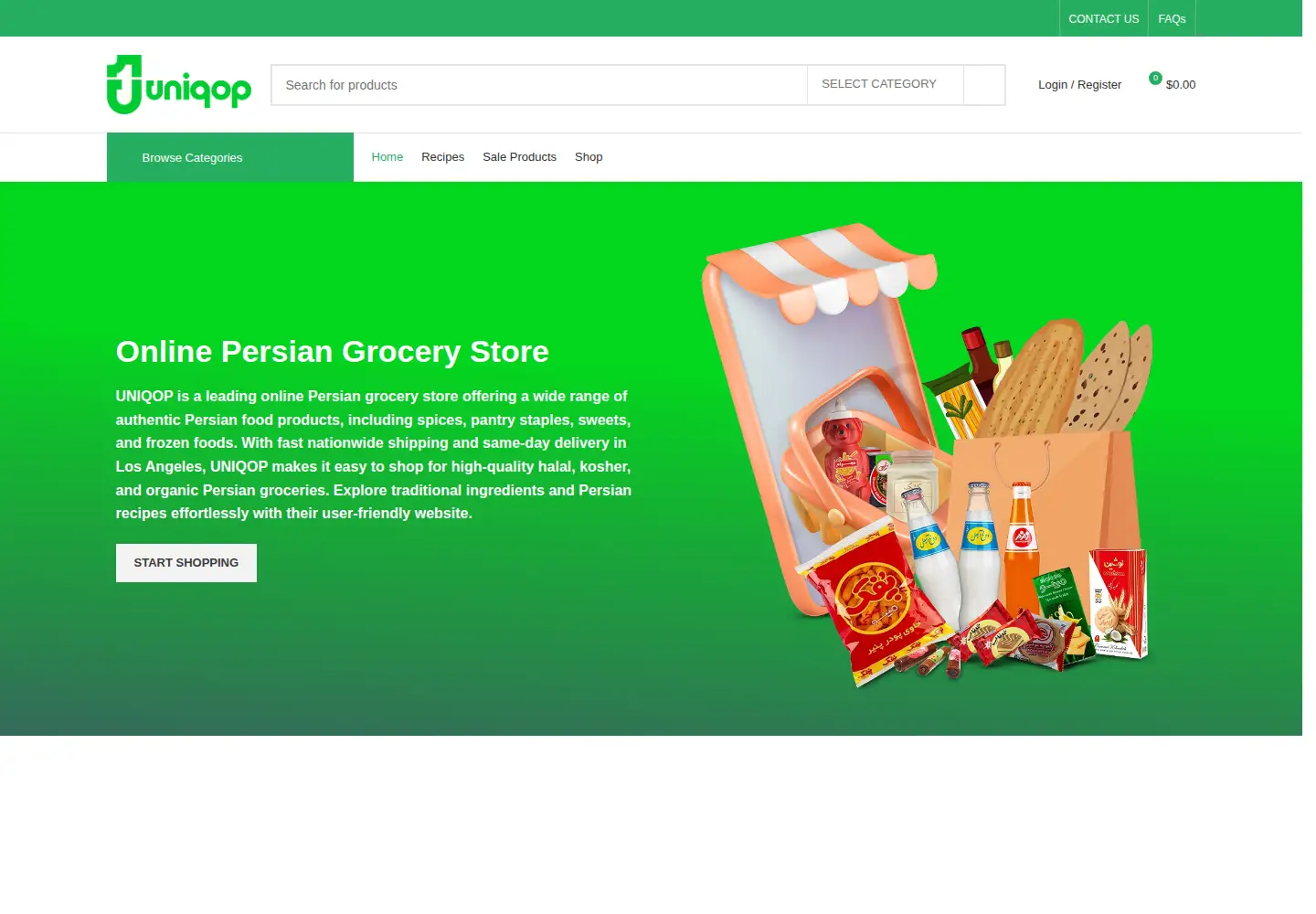 Screenshot of uniqop.com