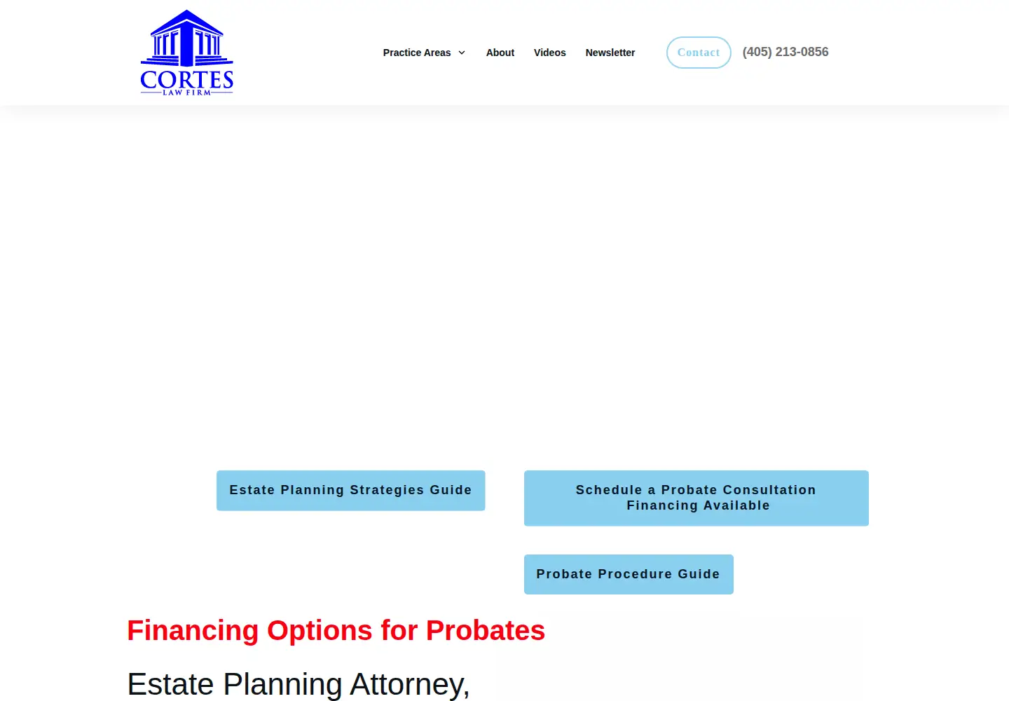 Captured homepage of corteslawfirm.com in the current scan