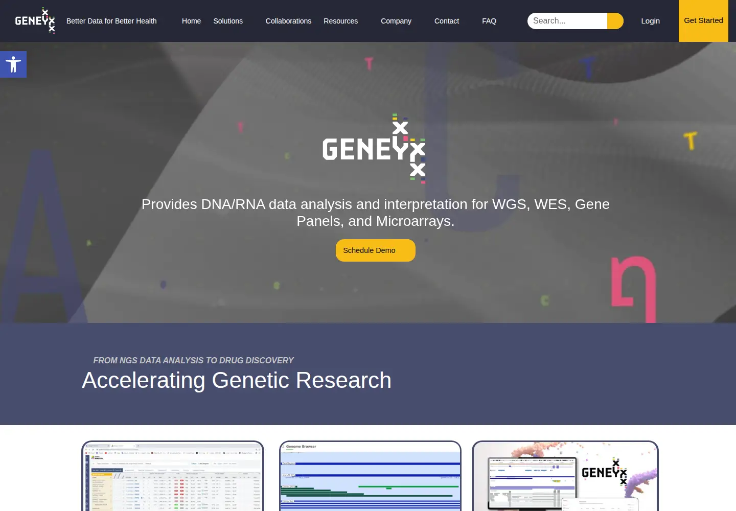 Screenshot of geneyx.com