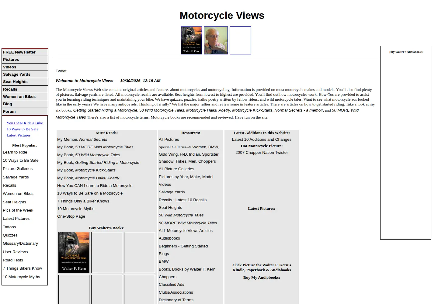 Screenshot of motorcycleviews.com