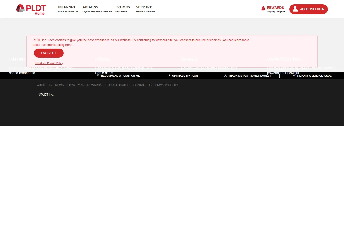 Screenshot of pldthome.com