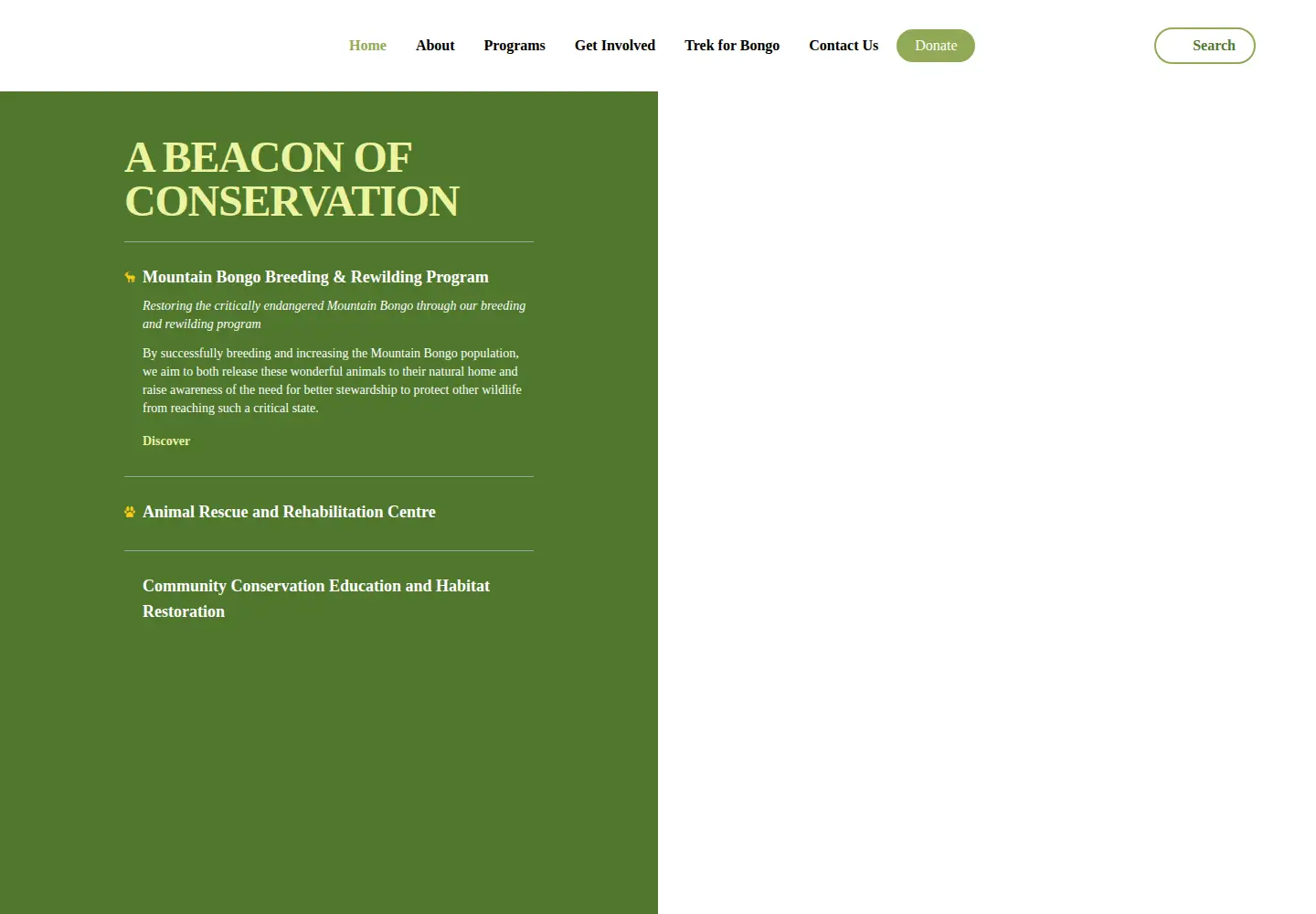 Captured homepage of animalorphanagekenya.org in the current scan