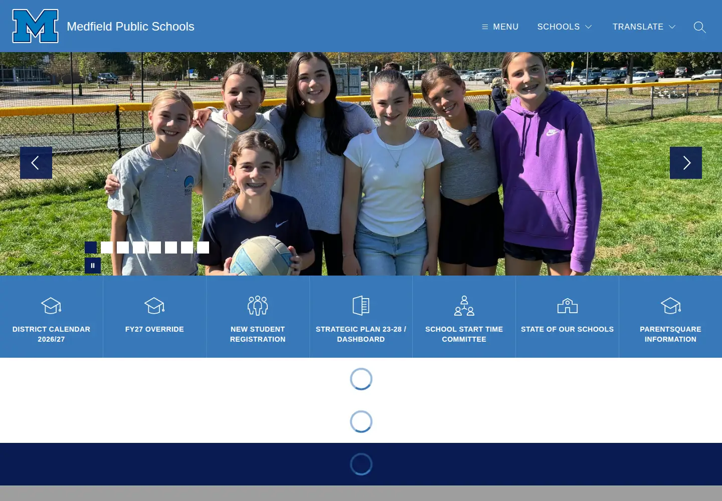 Captured homepage of medfield.net in the current scan