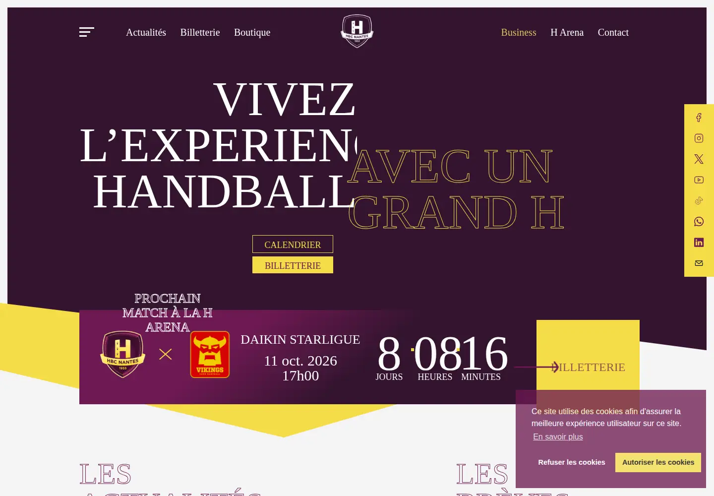 Screenshot of hbcnantes.com